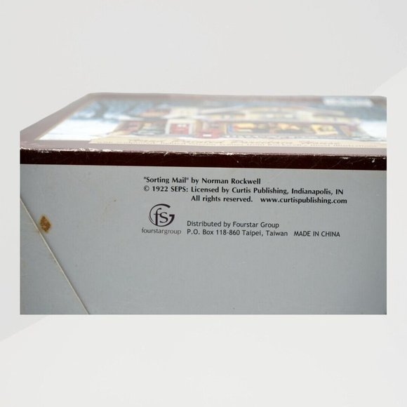 NORMAN ROCKWELL " POST OFFICE " SORTING MAIL * CHRISTMAS VILLAGE HOUSE * RARE * - Picture 12 of 14